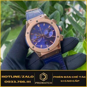 Đồng Hồ Hublot Super Fake 1:1 Chronograph King Gold Blue