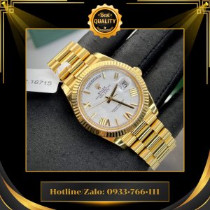 Đồng Hồ Rolex Fake Day-Date Mặt Trắng Bọc Vàng 18k