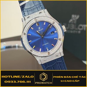 Hublot Fake 1:1 Xanh Navy Full Kim Cương Moissanite 42mm