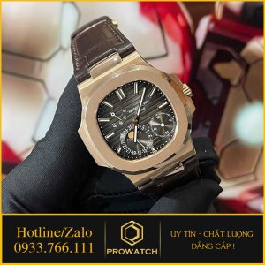 Đồng Hồ Patek Philippe 1:1 5712R Vàng Khối 18k Vành Kim Cương