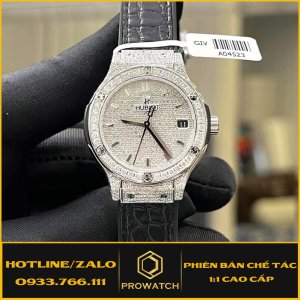 Hublot Classic Fusion 1:1 Full Pave Độ Kim Moissanite 38mm