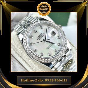 Rolex Rep 1:1 Datejust Mặt MOP Vành Kim Cương Moissanite