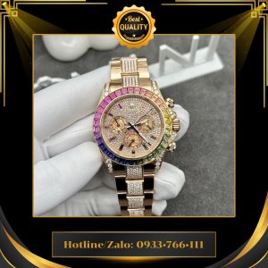 Rolex Rep 1:1 Daytoana Rainbow Bọc Vàng Kim Moissanite