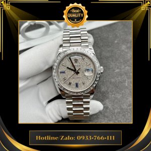 Rolex Rep 1:1 Day-Date 36mm Vàng Trắng 18k Kim Thiên Nhiên